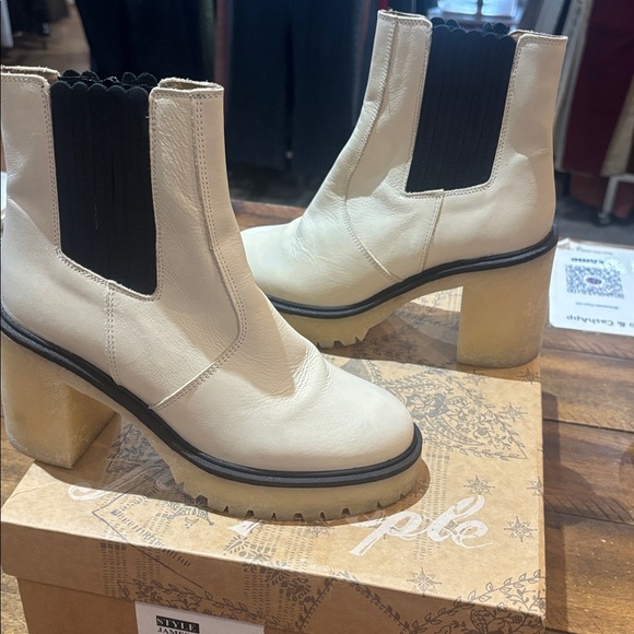 Free People Ivory Heeled Boots - Picture 3 of 6